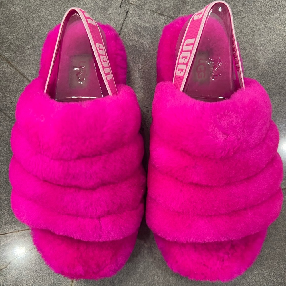 UGG Hot Pink Fluff Yeah Slides